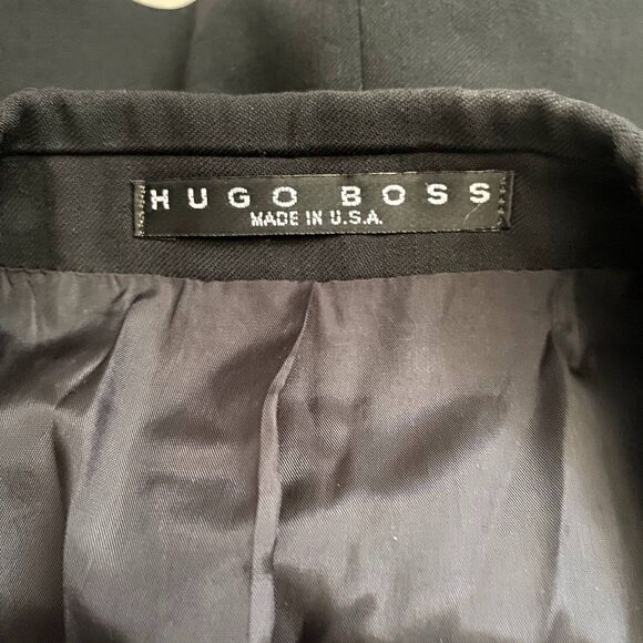 Hugo Boss Einstein Suit‎ Jacket 100% Virgin Wool Black Blazer Size 46L - Picture 4 of 5